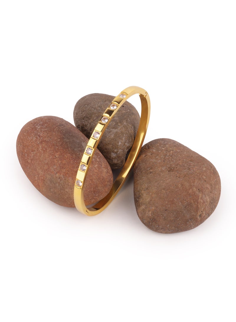 TAAHIRA Zircon Clasp Bangle Bracelet - Image 2